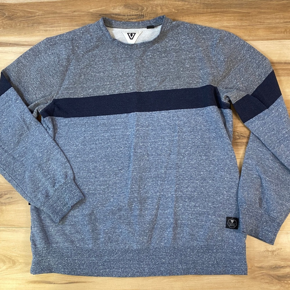 Vissla Sweatshirt Mens XL Surf Streetwear Cotton Blend Relaxed Blue Grey Casual - Picture 4 of 9